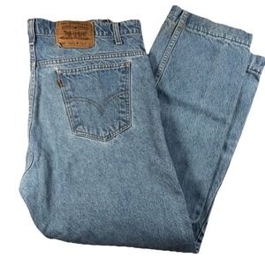 Vintage 90s Levi's Orange‎ Tab 505 Straight Leg Mid Light Wash Fits 34x27
